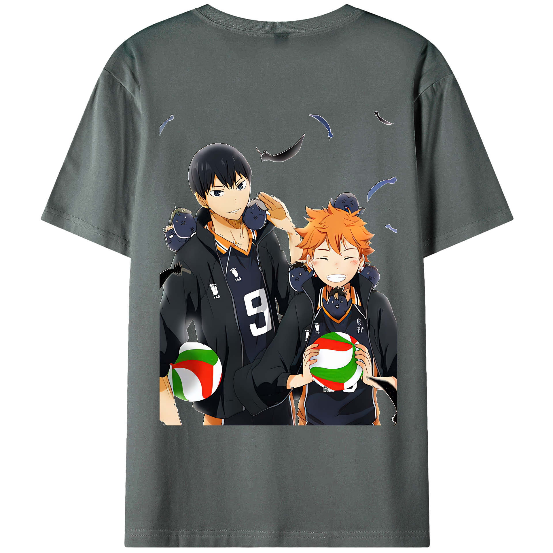 （画像用） ハイキュー!! Haikyu!! 綿100％ メンズ半袖Tシャツ（バックプリント） 通気性